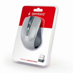 Gembird Miška MUSW-4B-04-BG, črno-siva, brezžična, USB nano sprejemnik