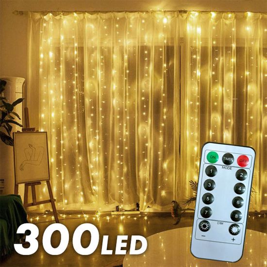 Shopdbest 300 LED Lučk z Daljinskim Upravljanjem - Za Praznovanja, Zabave in Posebne Dogodke, Enostavna Namestitev z 10 Kljukicami