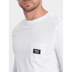 OMBRE Moška majica z dolgimi rokavi V5 L156 bela MDN123708 XL