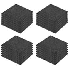 Vidaxl Varnostne talne plošče 24 kosov guma 50x50x3 cm črne