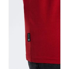 OMBRE Moška majica z dolgimi rokavi brez potiska V5 OM-LSBL-0106 rdeča MDN124058 L