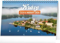 Koledar 2024 namizni koledar: lepote Češke in Moravske, 23,1 × 14,5 cm