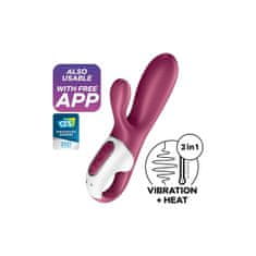 Satisfyer Vibrator Satisfyer Hot Bunny z aplikacijo, rdeč