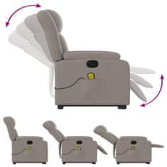 Vidaxl Električni masažni naslanjač s funkcijo vstajanja taupe