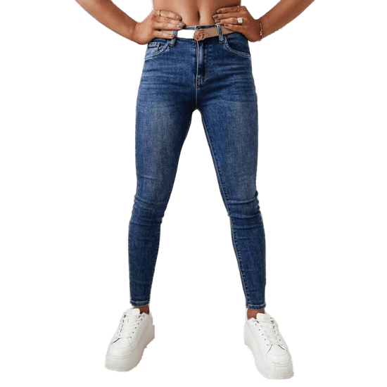 Dstreet Ženske hlače iz džinsa NAVY blue uy1841