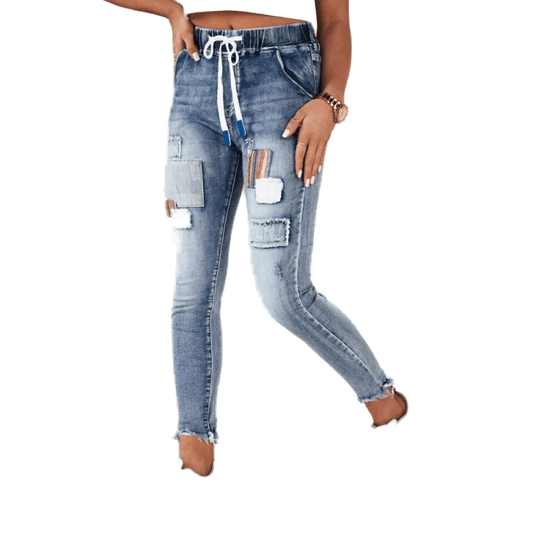 Dstreet Ženske hlače iz džinsa FELICE modre uy1858