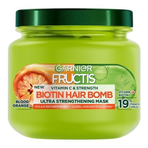 Garnier Fructis Vitamin & Strength Biotin Hair Bomb maska za krepitev šibkih las, nagnjenih k izpadanju za ženske