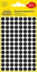 Avery Zweckform okrogle markirne etikete 3009, fi 8 mm, črne