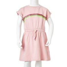 Vidaxl Otroška obleka z vrvico svetlo roza 140