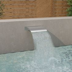 Vidaxl Vodni slap za bazen srebrn 45x26x13 cm nerjaveče jeklo