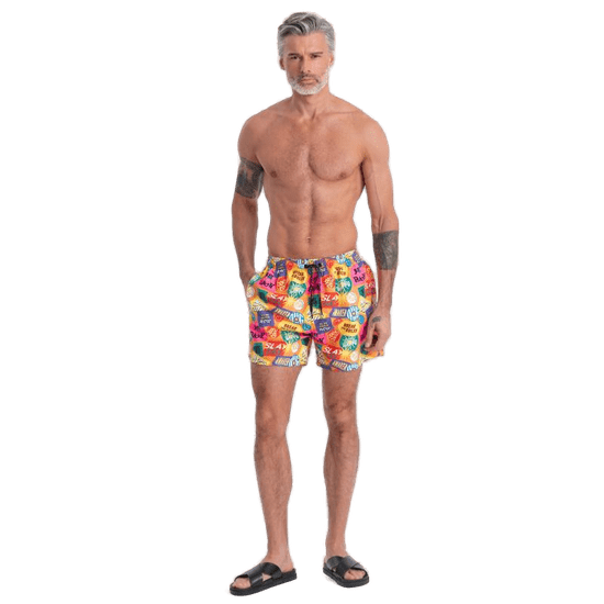 OMBRE Moške plavalne hlače z napisom V14 OM-SRBS-0125 večbarvne MDN124942