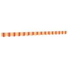 Vidaxl Nadomestna tkanina za tendo volančki rumene in oranžne črte 4 m