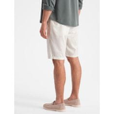 OMBRE Moške kratke hlače s platnom krem barve MDN125704 XL