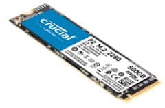 Crucial P2 SSD disk, 500 GB, M.2 80mm PCI-e 3.0 x4 NVMe, 3D QLC - Odprta embalaža