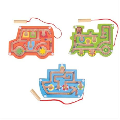 Bigjigs Toys Leseni magnetni labirint 1 kos oranžne barve