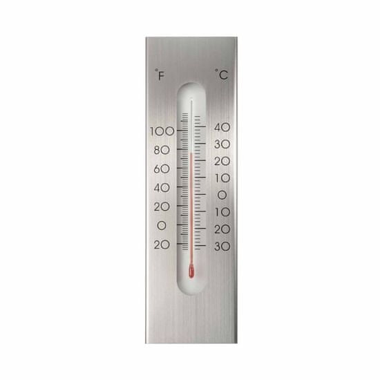 Vidaxl Nature Zunanji stenski termometer, aluminij, 7 x 1 x 23 cm