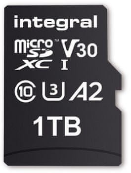 Integral Professional High Speed spominska kartica, 1 TB, 180 MB/s, V30, U3, UHS-I + SD adapter