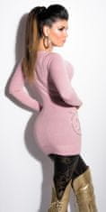 Amiatex Ženski pulover 77592, prašna roza, UNIVERZáLNí