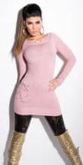 Amiatex Ženski pulover 77592, prašna roza, UNIVERZáLNí