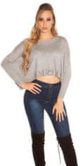 Amiatex Ženski pulover 77619, siva, UNIVERZáLNí