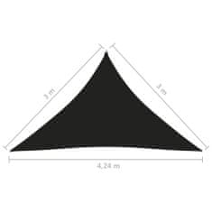 Vidaxl Senčno jadro oksford blago trikotno 3x3x4,24 m črno
