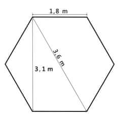 Vidaxl Zložljiv šotor šestkoten temno moder 3,6x3,1 m