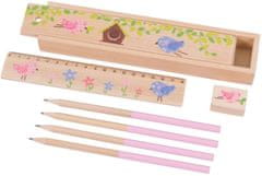 Bigjigs Toys leseni svinčnik ptice 1 kos roza