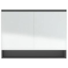 Vidaxl Kopalniška omarica z ogledalom 80x15x60 cm MDF siva