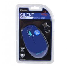 USB brezžična miška 1000 DPI tiho delovanje modra