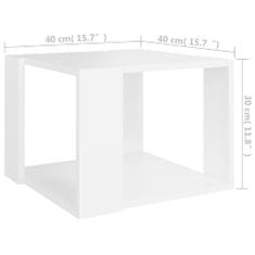 Vidaxl Klubska mizica bela 40x40x30 cm iverna plošča