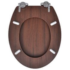 Vidaxl Deska za WC školjko MDF počasno zapiranje preprost dizajn rjava