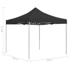 Vidaxl Profesionalni šotor za zabave aluminij 3x3 m antracit