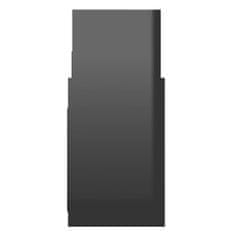 Vidaxl Stranska omarica visok sijaj črna 60x26x60 cm iverna plošča