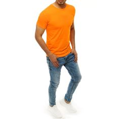 Dstreet Moška majica brez potiska svetlo oranžna RX4190 rx4190 XXL