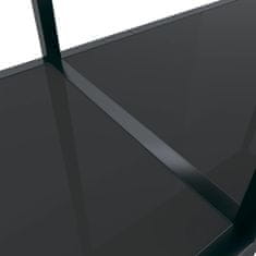 Greatstore Konzolna mizica črna 180x35x75,5 cm kaljeno steklo