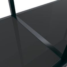 Greatstore Konzolna mizica črna 160x35x75,5 cm kaljeno steklo