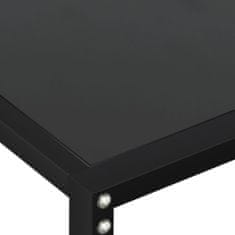 Greatstore Konzolna mizica črna 140x35x75,5 cm kaljeno steklo