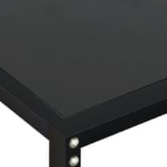 Greatstore Konzolna mizica črna 180x35x75,5 cm kaljeno steklo