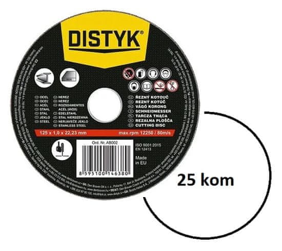 DISTYK Rezalna plošča za kovino/inox 150x1.6x22.23mm 25 kosov (ODPRODAJA)