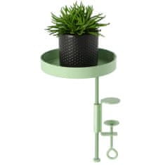 Vidaxl Esschert Design Pladenj za rastline z nosilcem, okrogel, zelen, S