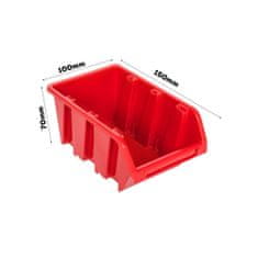 botle Stenska plošča za orodje 39 x 39 cm z 20 kos Škatla viseče Rdeča škatle Sistem za shranjevanje