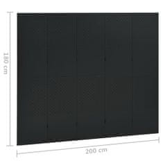 Greatstore Paravan 5-delni črn 200x180 cm jeklo