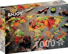 ENJOY Puzzle Zemljevid sveta iz začimb 1000 kosov