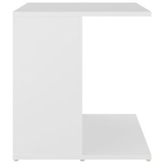 Vidaxl Stranska mizica bela 45x45x48 cm iverna plošča