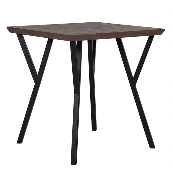 Beliani Jedilna miza 70 x 70 cm, temen les s črno barvo BRAVO