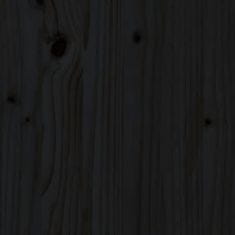 Greatstore Stenska korita 3-nadstropna 60x18,5x110 cm črna trdna borovina
