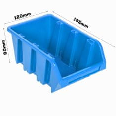 botle Stenska plošča za orodje 58 x 39 cm z 15 kos Škatla viseče Modra škatle Sistem za shranjevanje