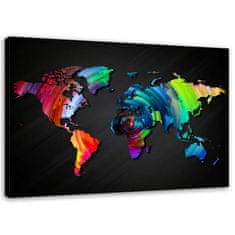 shumee Slika na platnu, Barvni zemljevid sveta - 60x40