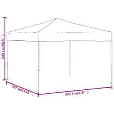 Greatstore Zložljiv šotor za zabavo, bel, 3x3 m
