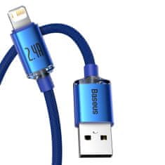 BASEUS Kabel USB-Lightning Crystal Shine, 2,4 A, 1,2 m (modri)